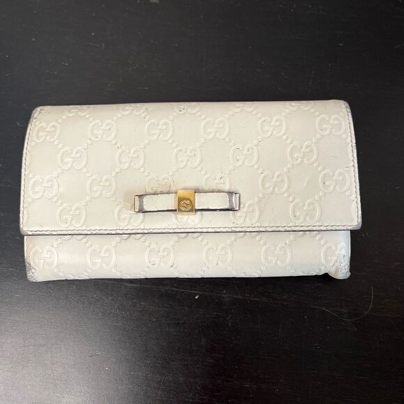 Gucci gucisima Bowie 388679 off white long wallet - Picture 3 of 14